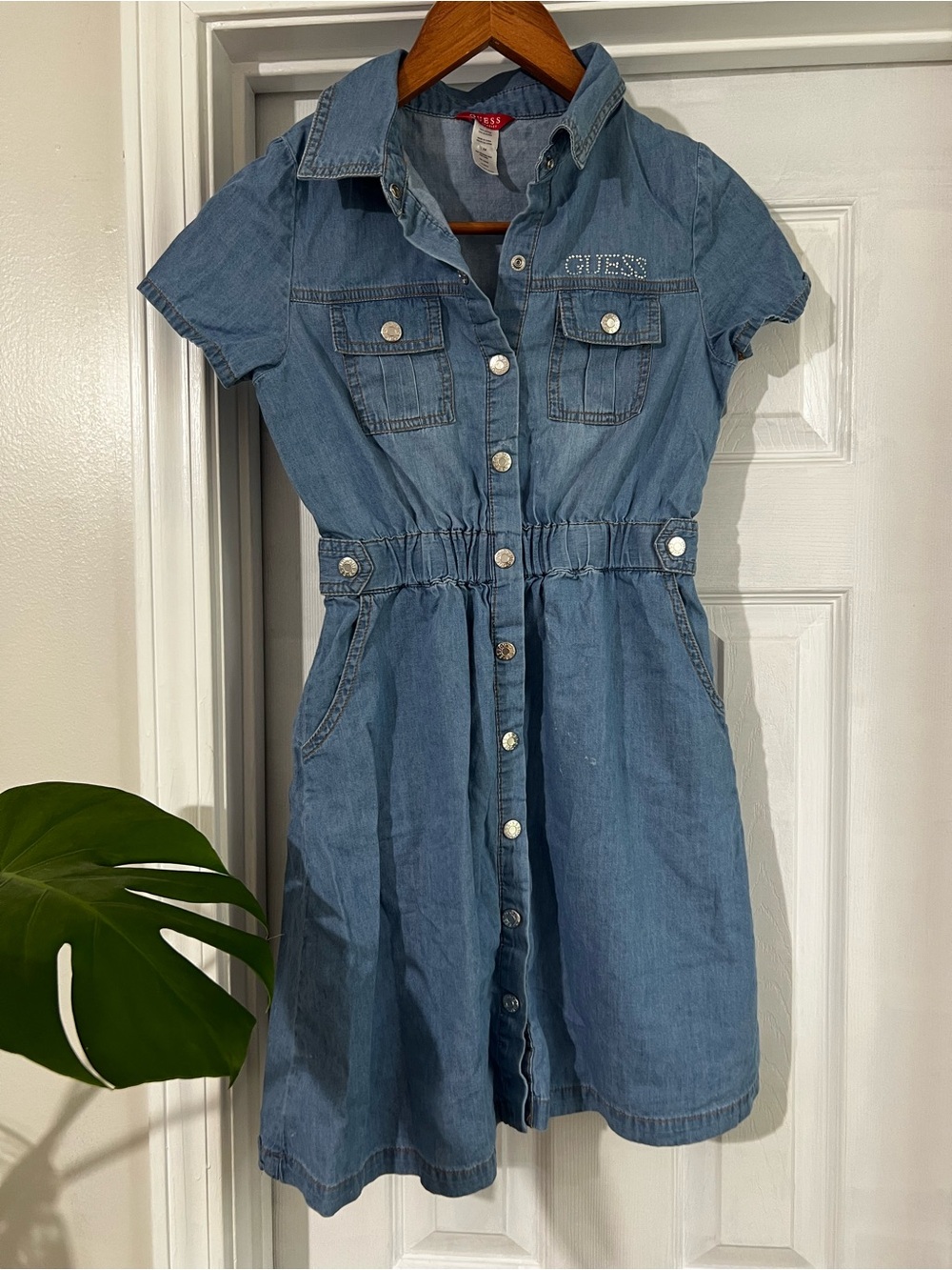 Guess Blue Denim Button-Front Girls Dress